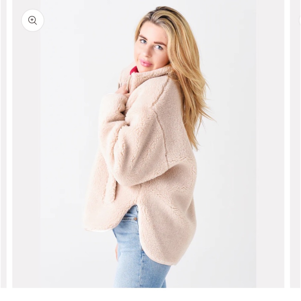 NWOT Citizens of Humanity Tan Fluffy Tasha Sherpa Jacket Coat Soft Medium M 8 10 - Picture 1 of 8